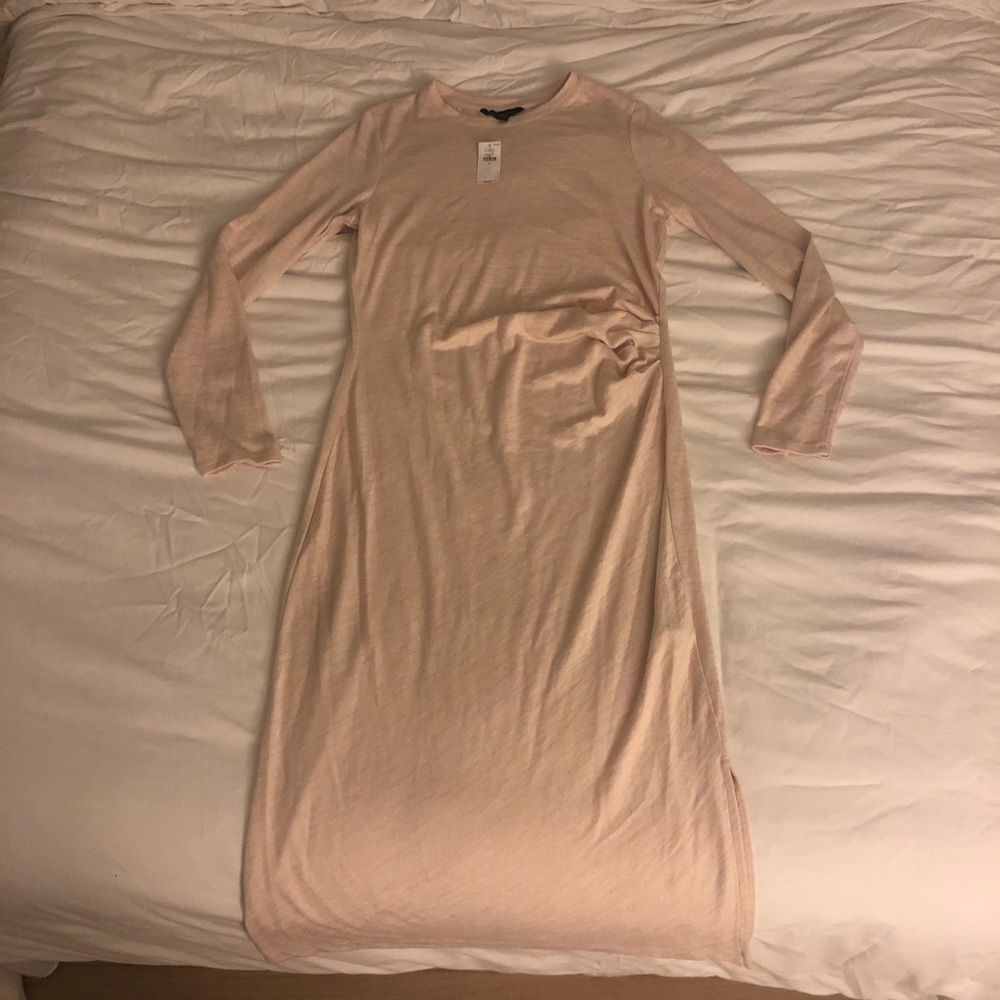 Banana Republic cream long sleeve midi dress